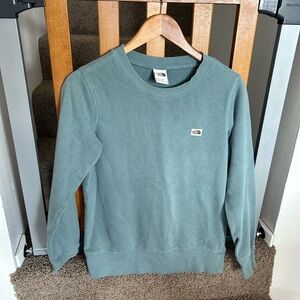 North Face Crew Neck Sweatshirt Teal Blue XS